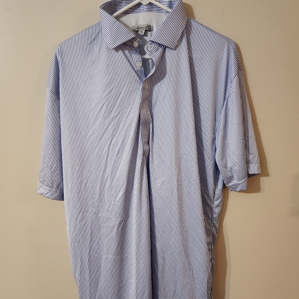 Collars and Co. Polo Shirt Mens Extra Large Blue Golf Performance XL